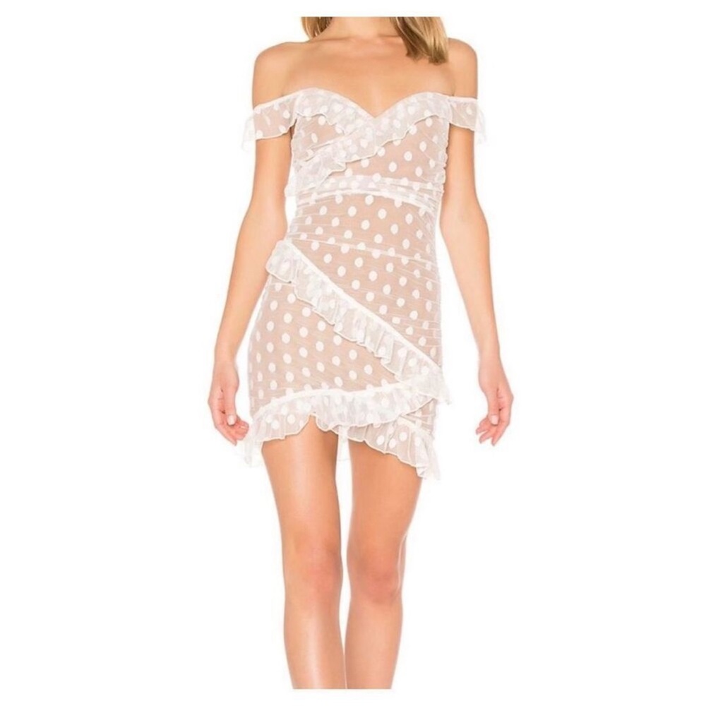 Lizard Thicket Cream Polka Dot Ruffle Dress